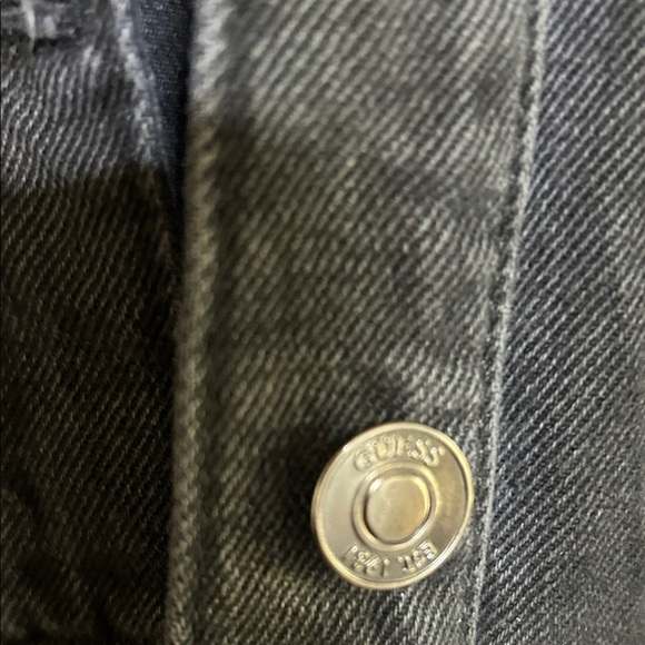 Guess Black Denim Jacket with Zipper Details - Picture 8 of 10